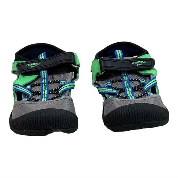 OSH KOSH B’GOSH - GREEN & BLUE BUMP TOE ATHLETIC SHOES / SANDALS / OUTDOOR - S8 - Picture 2 of 9
